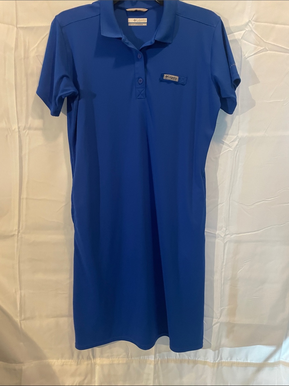 PFG Columbia Omni-Shade Women's Royal Blue Polo Midi Dress w/pockets